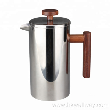 French Press with Wooden Handle and Knob